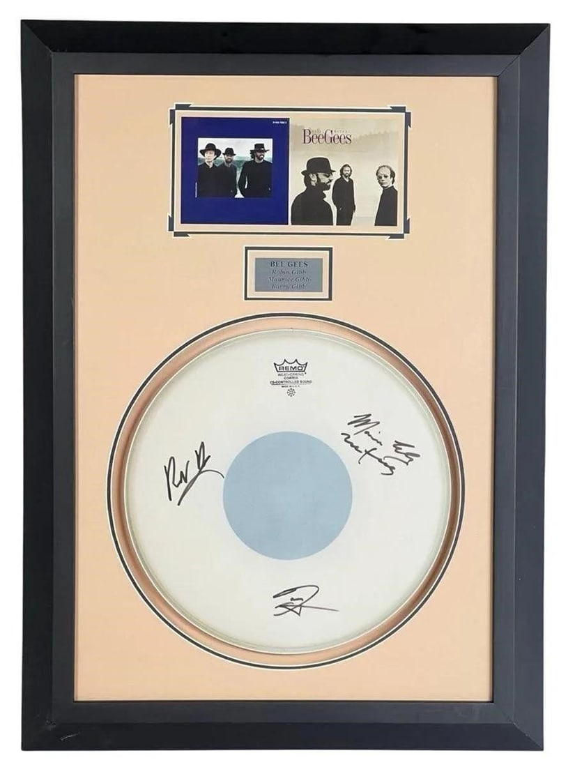 Bee Gees - Band Signed/ Autographed Drum Head (1 of 4)