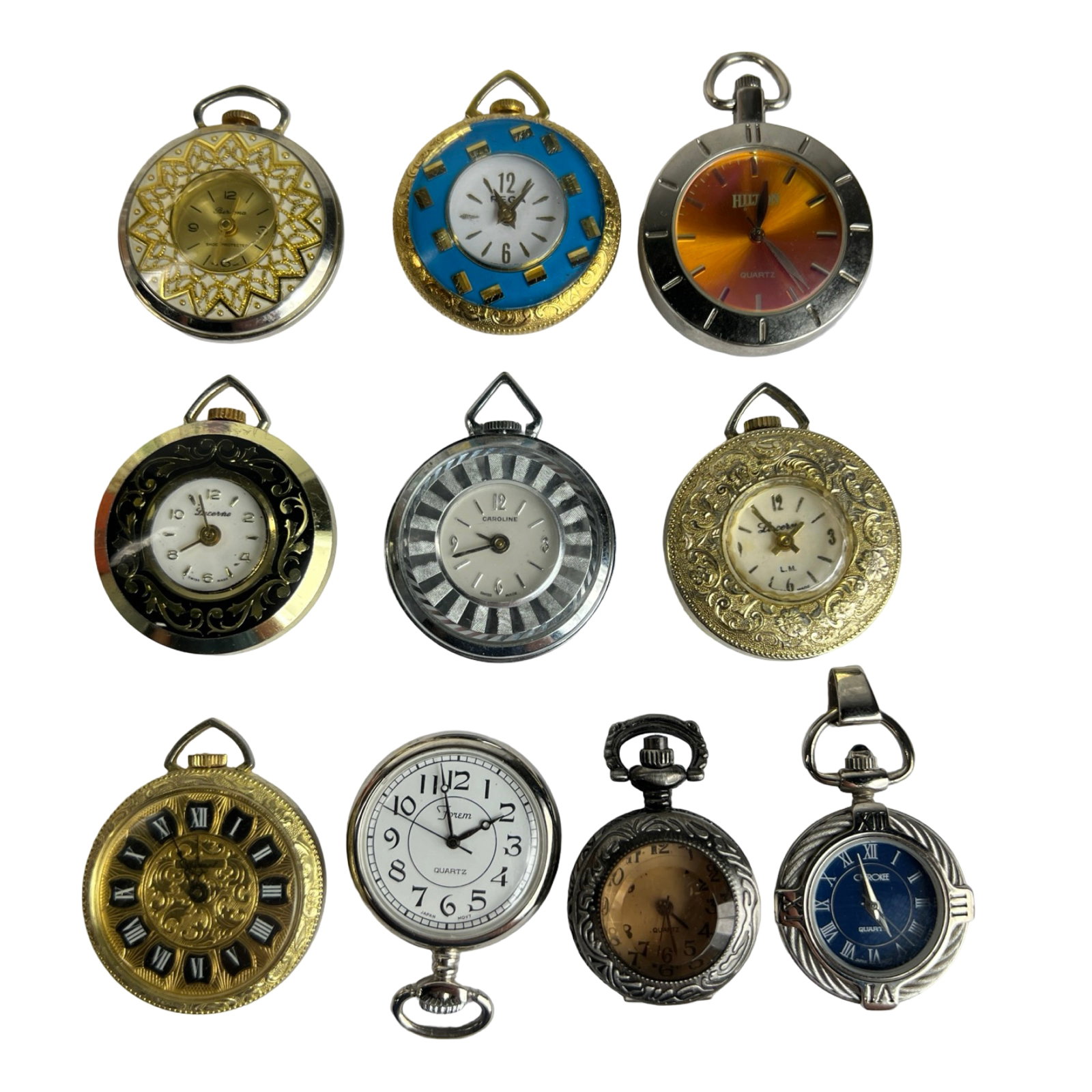 Group of Vintage Lady's Pocket & Pendant Watches: Group of Vintage Lady's Pocket & Pendant Watches. Untested, some might be as found.