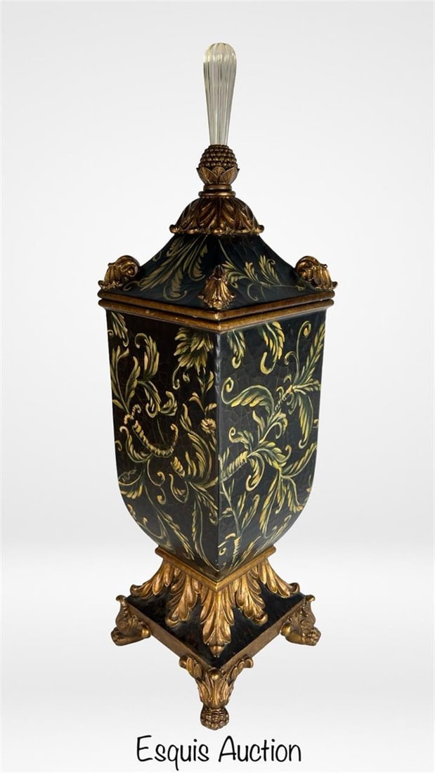 John-Richard Hand-Painted Floral Urn & Gilt Base (1 of 5)