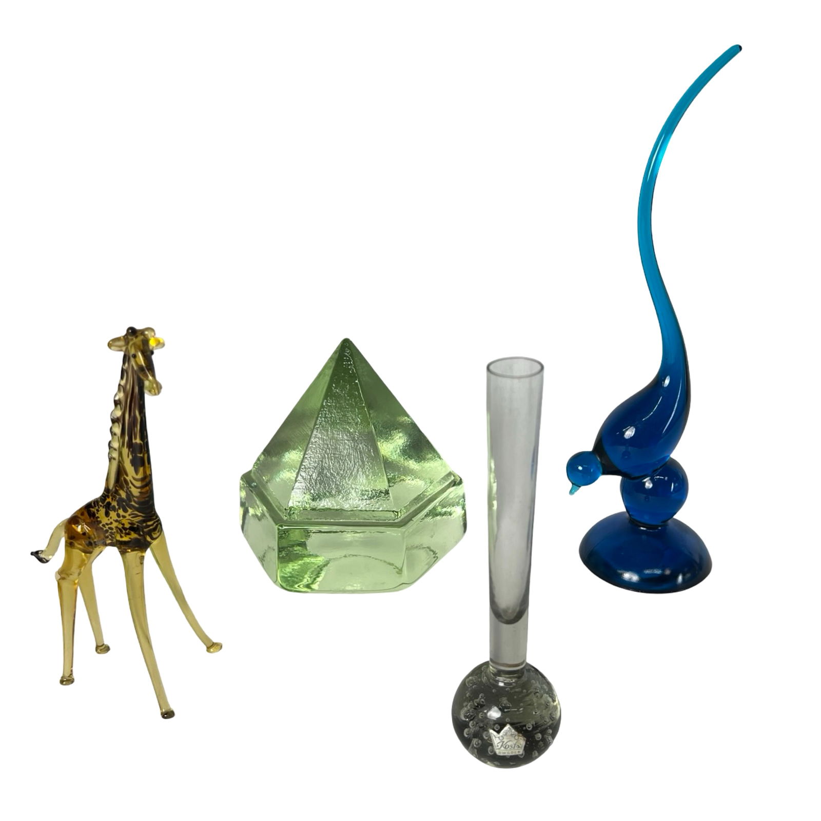 Art Glass Objects - Viking Bird, Ship Prism, Kosta (1 of 6)