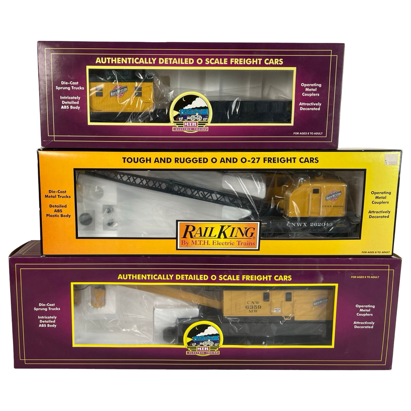 MTH RailKing Chicago & North Western Crane Cars (1 of 2)
