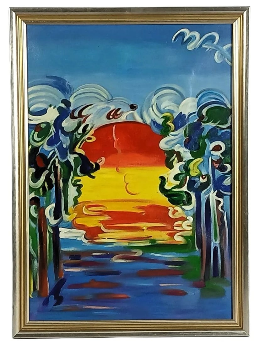 Peter Max (attrib.) - "Better World" Oil Painting (1 of 3)