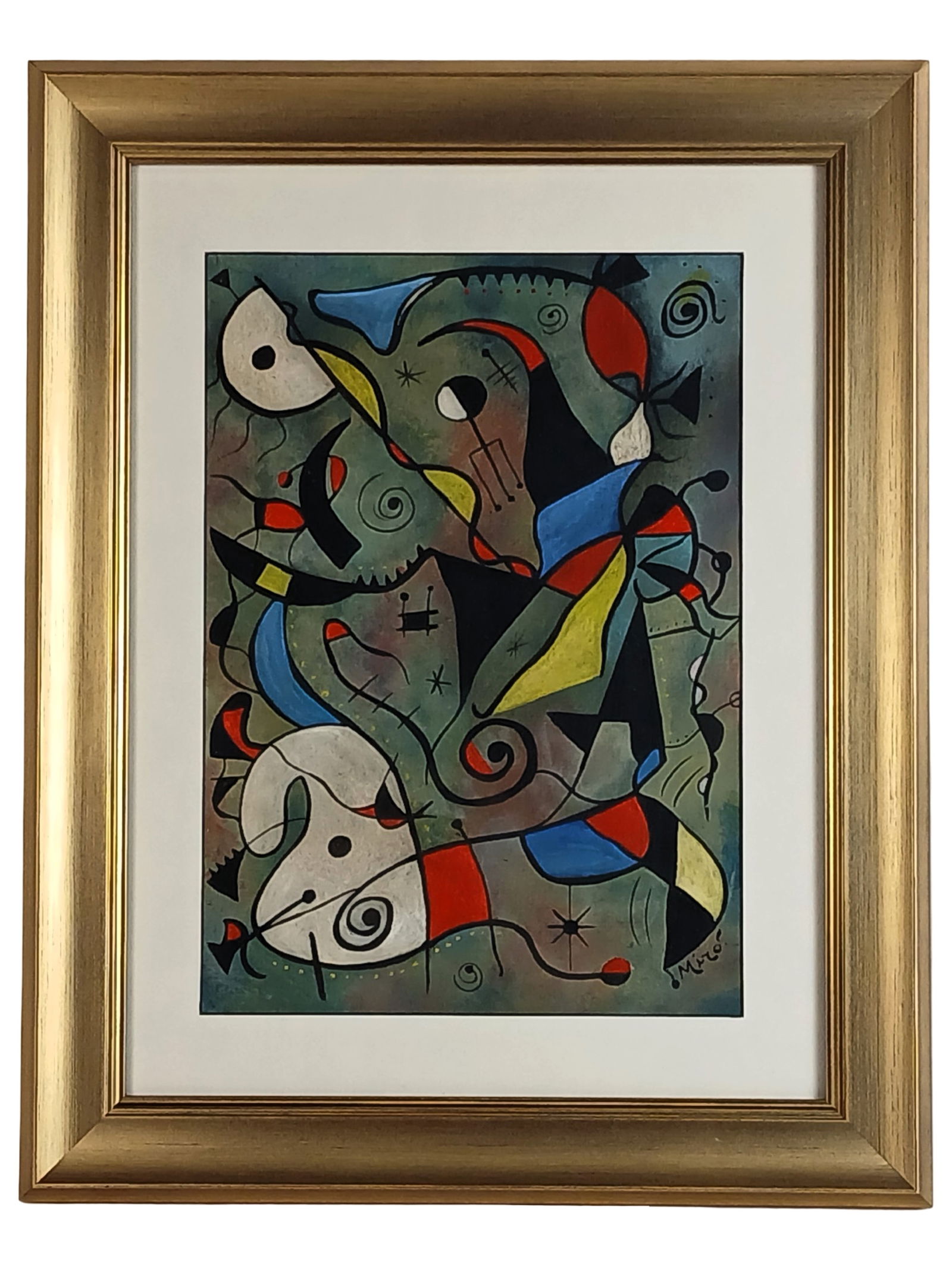 Joan Miro (manner) - Abstract Composition Painting (1 of 4)
