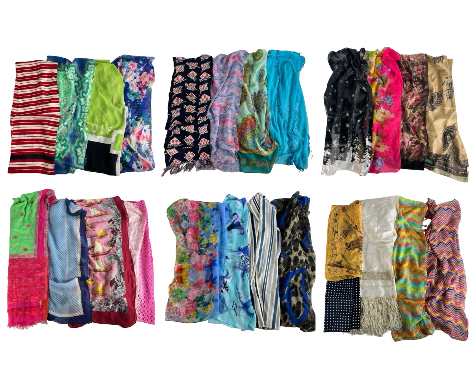 24 Women's Fashion Scarves in Assorted Prints (1 of 7)