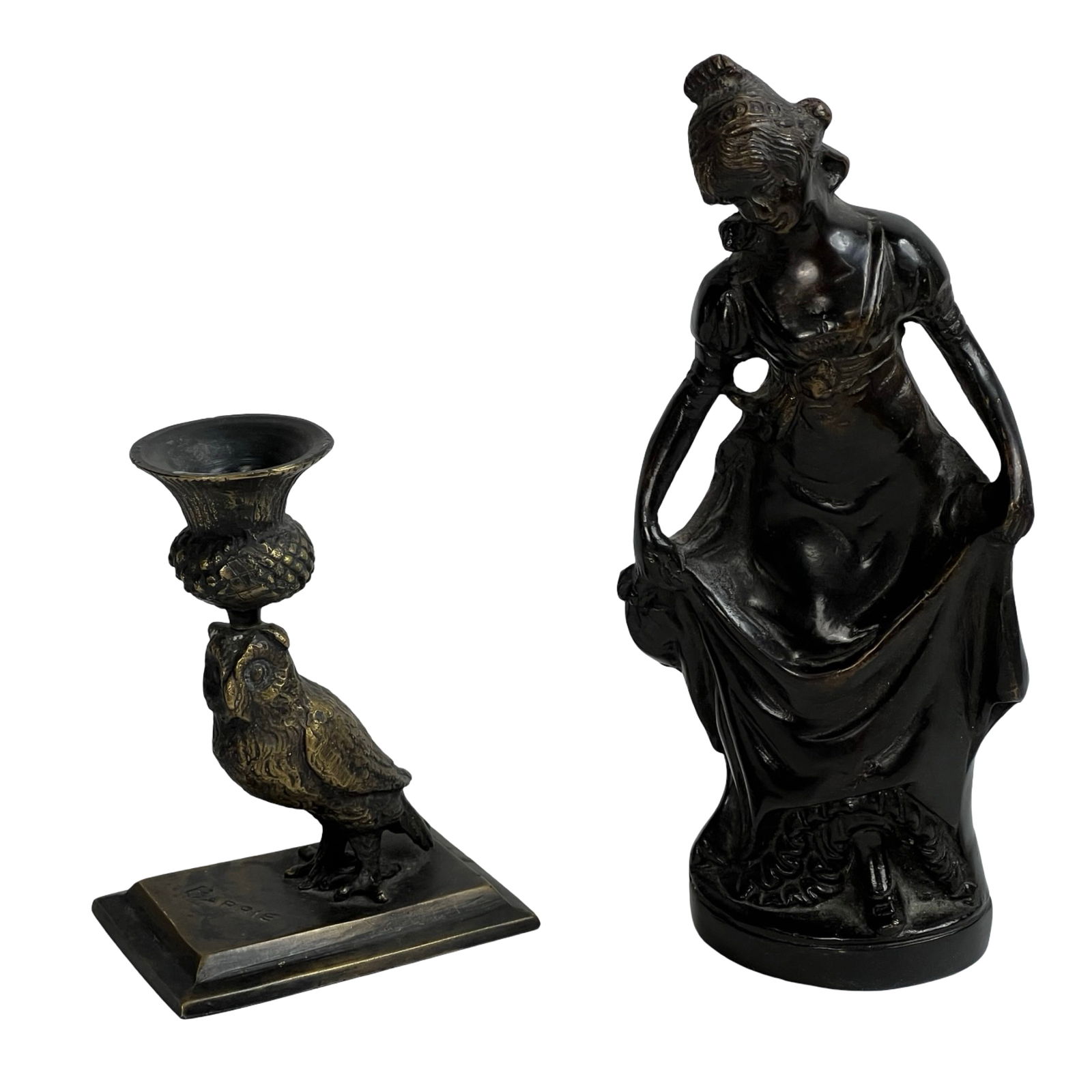 Art Deco Bronze Owl Candlestick by Barrie &  Bronz (1 of 7)