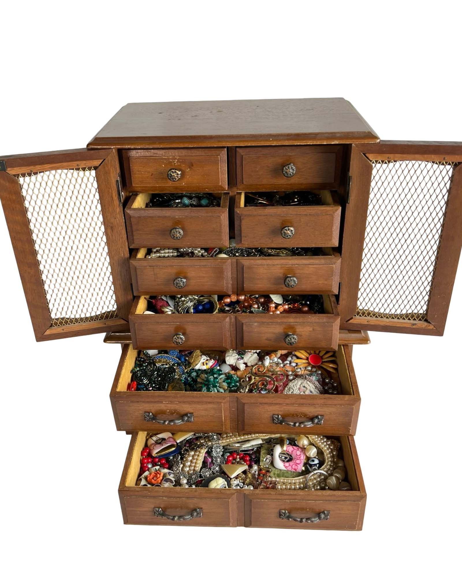 Vintage Jewelry Box full of Costume Jewelry: Vintage box filled with unsearched jewelry is like opening a treasure chest of hidden gems. Each piece has its own story and character, waiting to be discovered. Whether you're a collector, a jewelry 