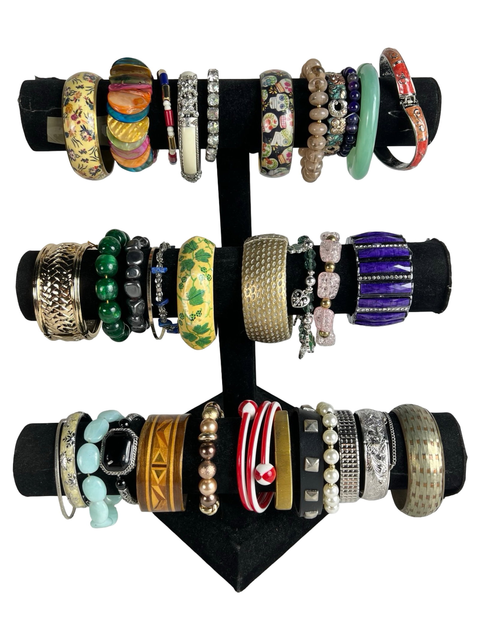 Collection of Lady's Bracelets: Explore a diverse assortment of bracelets, each one offering its own unique style and charm. Display stands are not included.