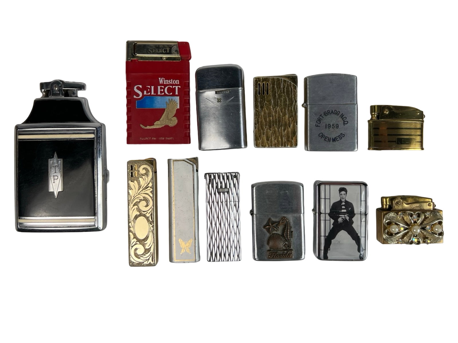 Group of Vintage Cigarette Lighters: Group of Vintage Cigarette Lighters. Untested, some might be as found.