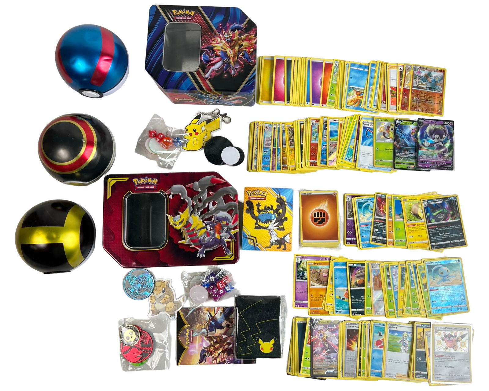 Pokemon Card & Accessory Lot- Tins, Poke Balls, V (1 of 4)