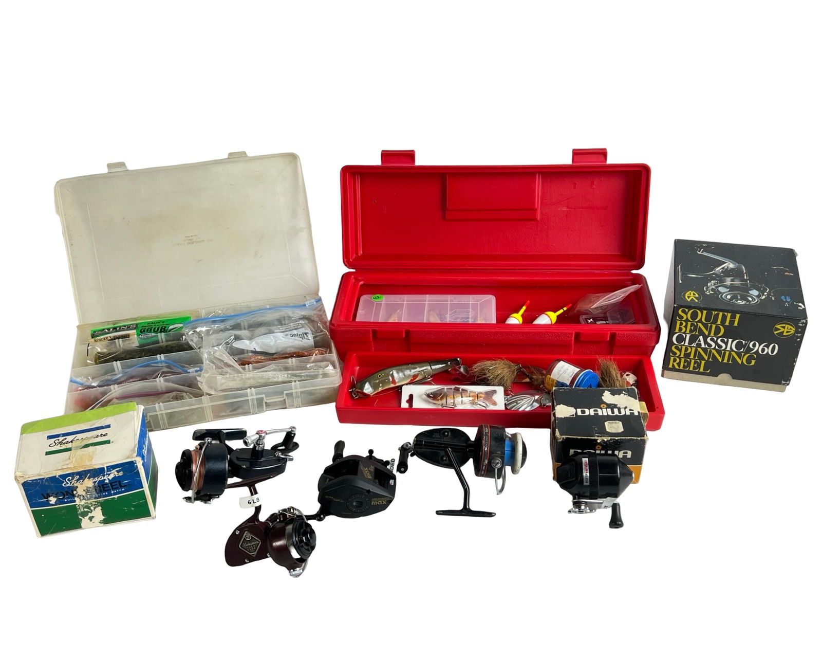 Fishing Gear Lot - Reels, Lures, Tackle Boxes (1 of 5)