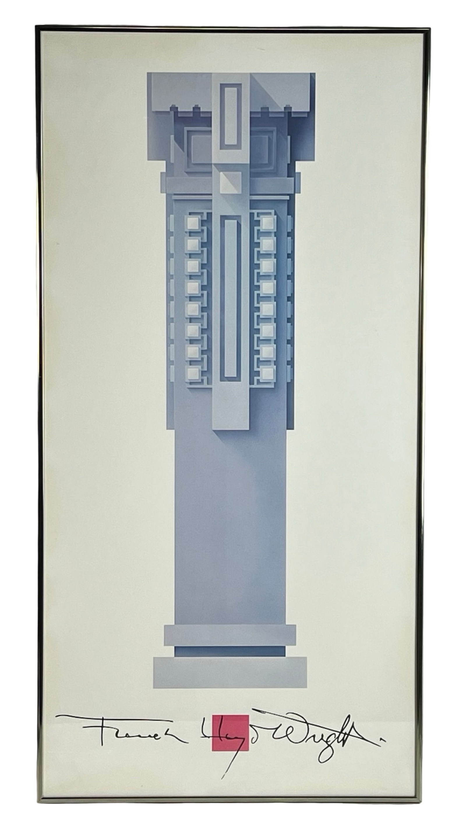 Frank Lloyd Wright Unity Temple Art Poster (1 of 1)