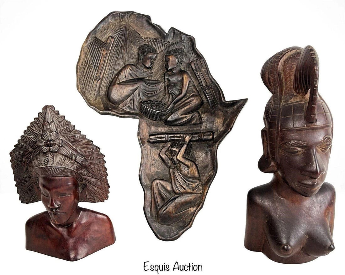 African Fulani Bust, Relief & Balinese Warrior (1 of 5)
