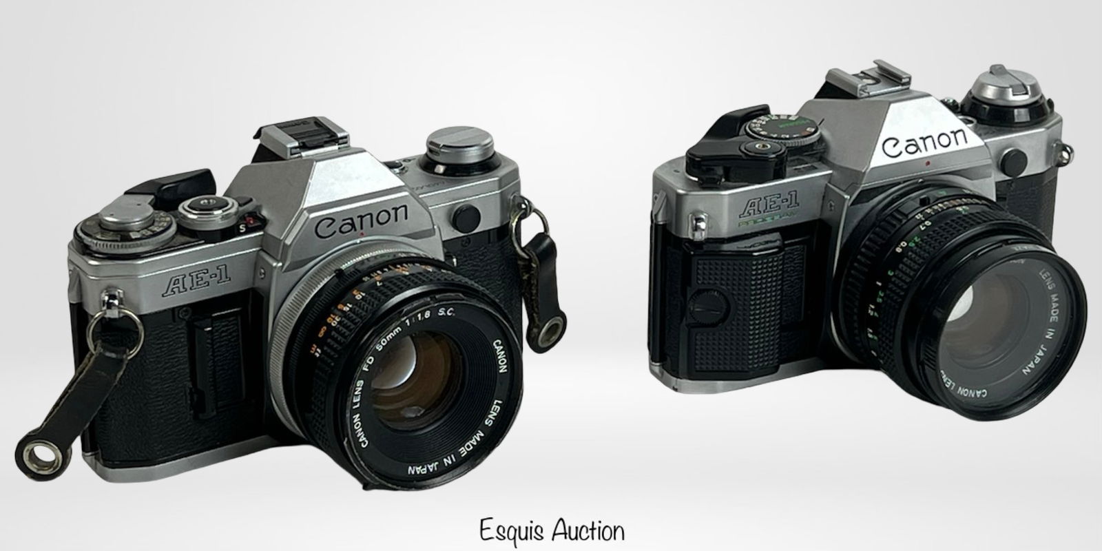 2 Canon 35mm SLR Film Cameras - AE-1-  50mm Lens (1 of 4)