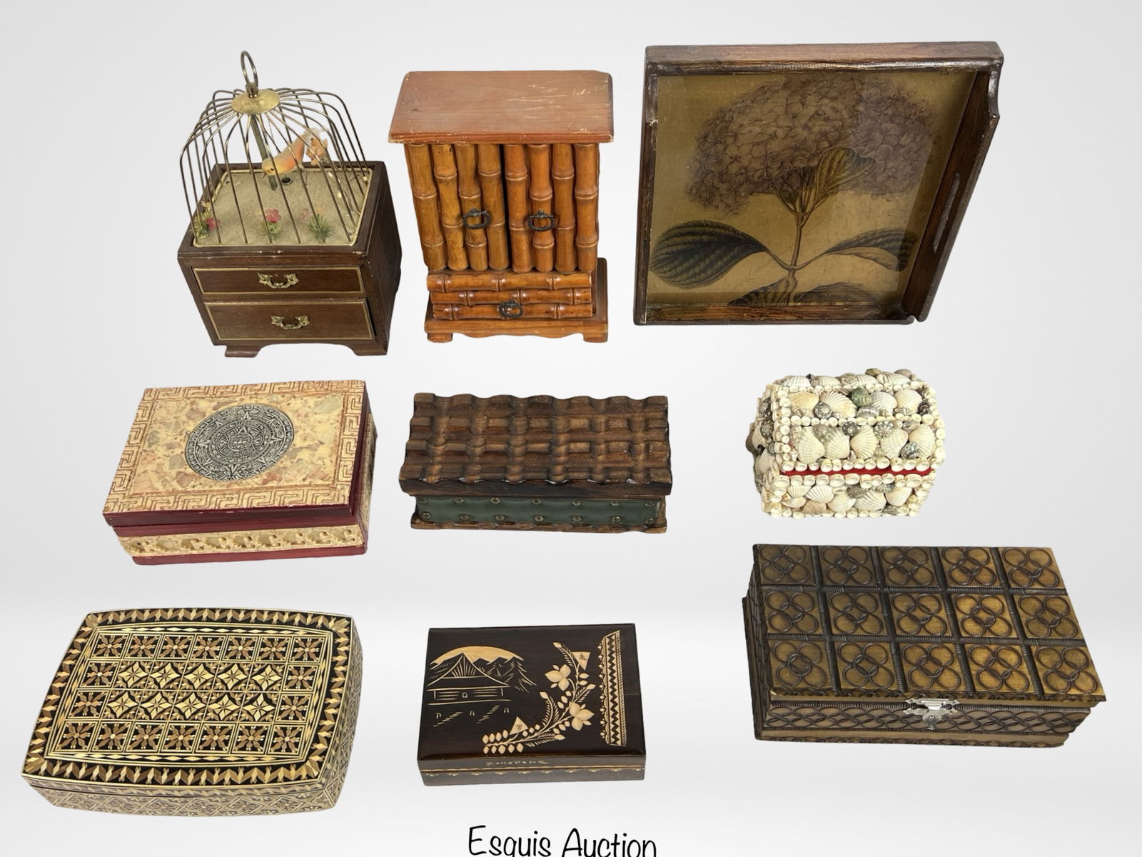 Vintage Jewelry & Keepsake Boxes- Singing Bird Cag (1 of 8)