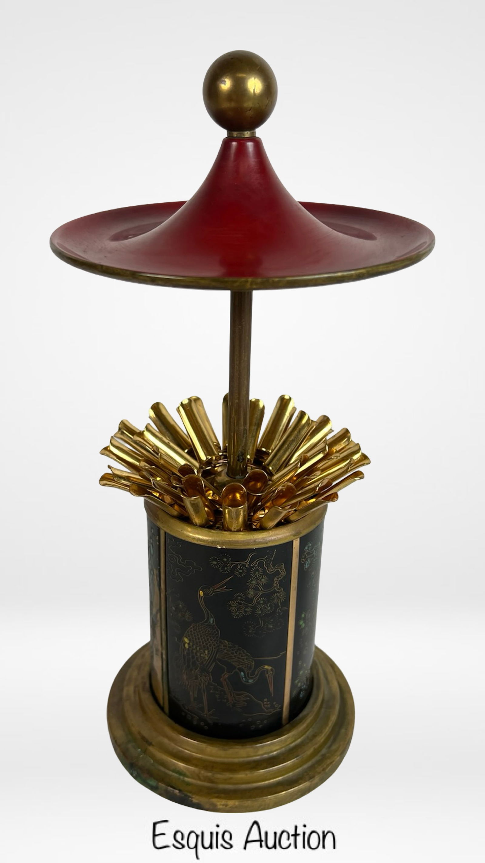 Vintage Chinese Enamel Pagoda Cigarette Dispenser (1 of 4)