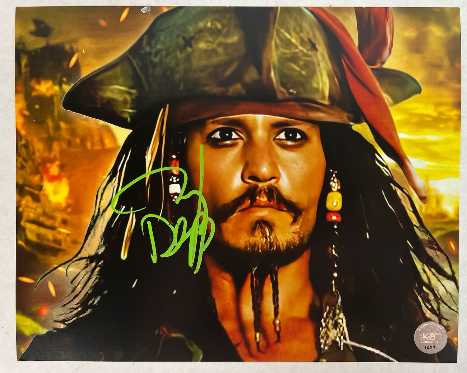 Johnny Depp Signed Pirates of the Caribbean Photo (1 of 3)