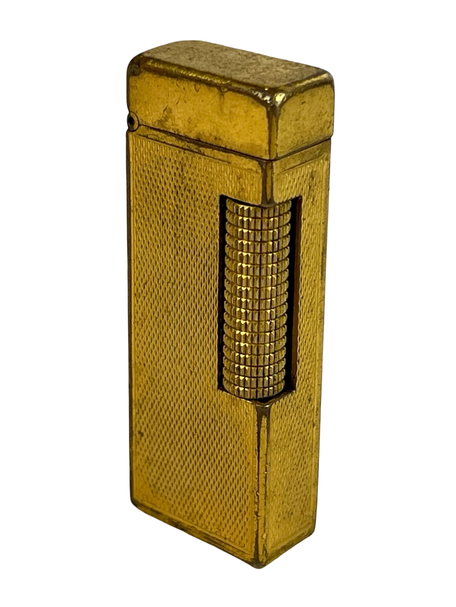 1960's Dunhill Rollagas Gold Barley Grain Lighter: 1960's Dunhill Rollagas Gold Barley Grain Lighter, Shows wear, as found condition.