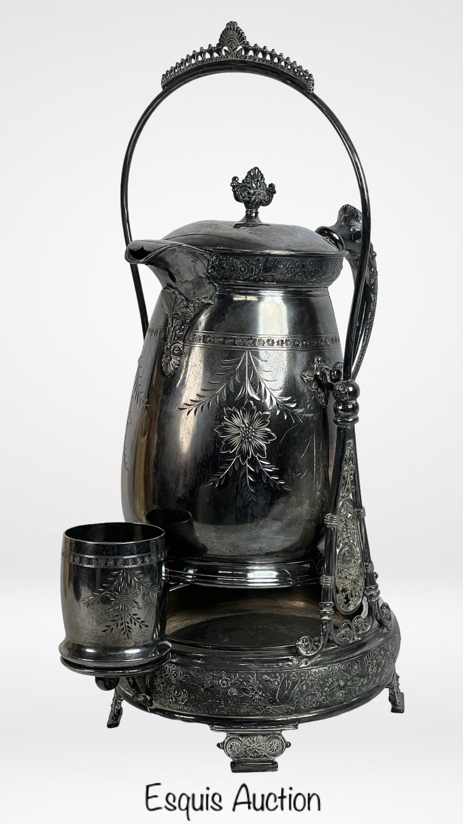 Antique Quadruple Plate Tilting Water Pitcher (1 of 10)