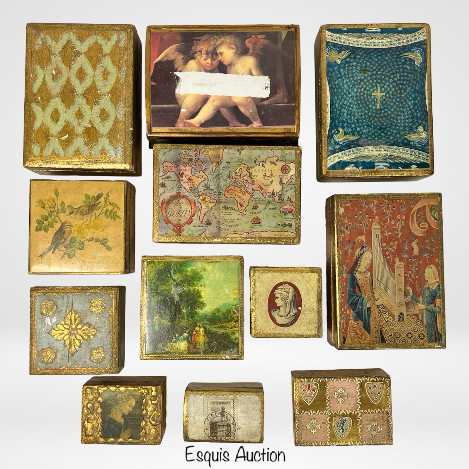 13 Vintage Italian Florentine Gilt Wood Boxes (1 of 5)