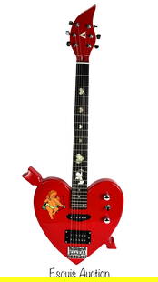 Heart Breaker Custom Inlay Electric Rock Guitar: This bold and eye-catching electric guitar features a custom heart-shaped body with a striking Cupid design and