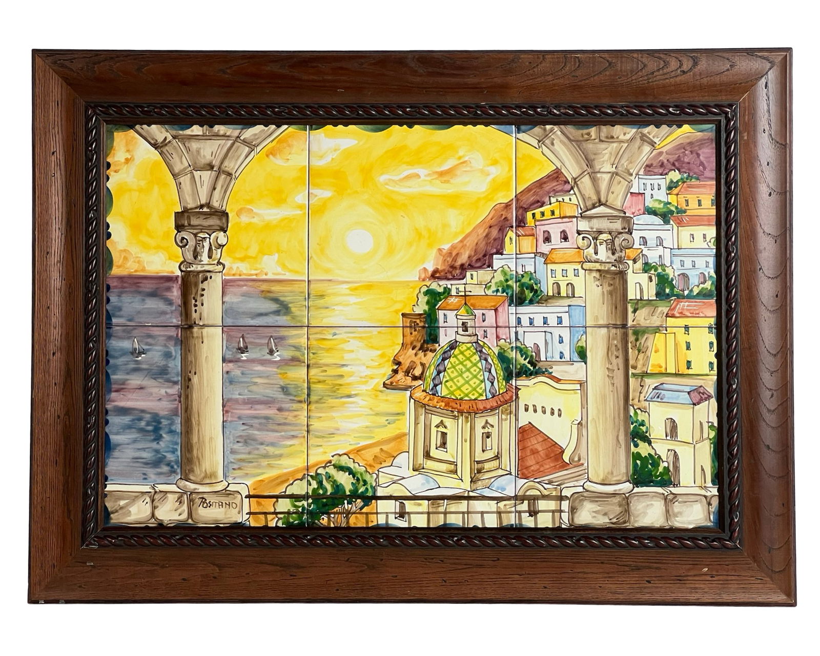 Hand-Painted Ceramic Tile Wall Mural by Positano (1 of 3)
