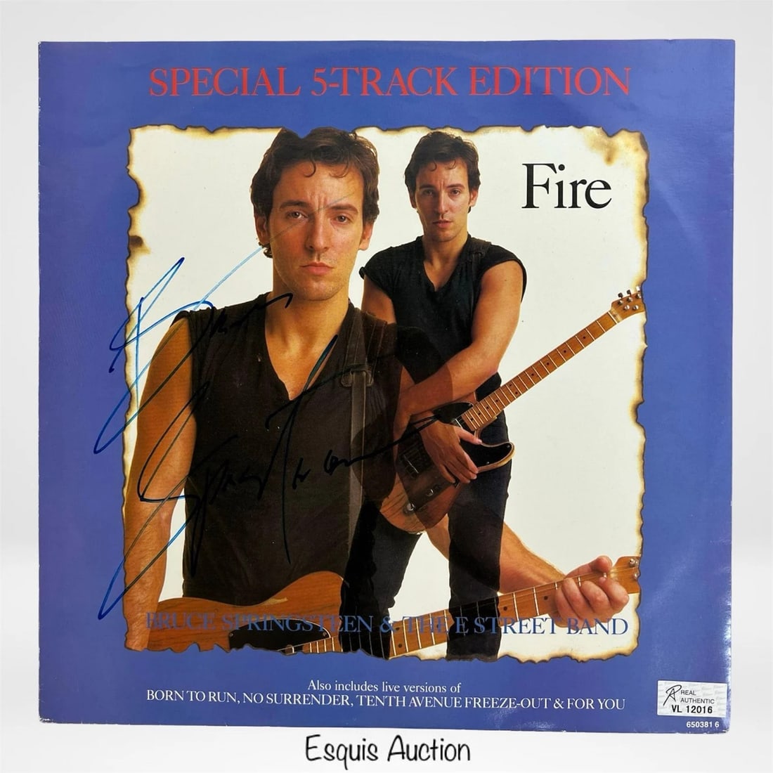Bruce Springsteen Signed "Fire" Album Cover (1 of 3)