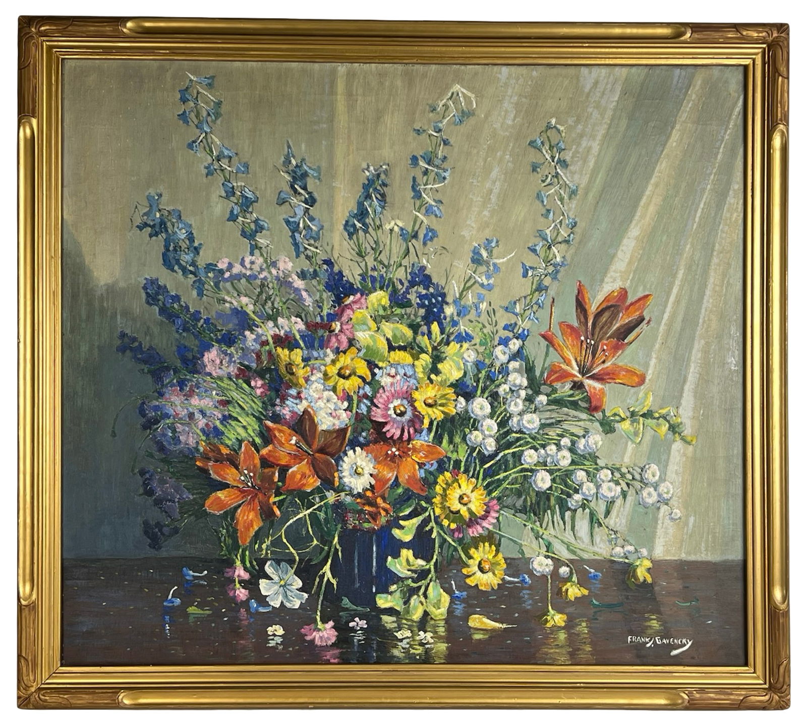 Frank J. Gavencky- Flowers Still Life Oil Painting (1 of 5)