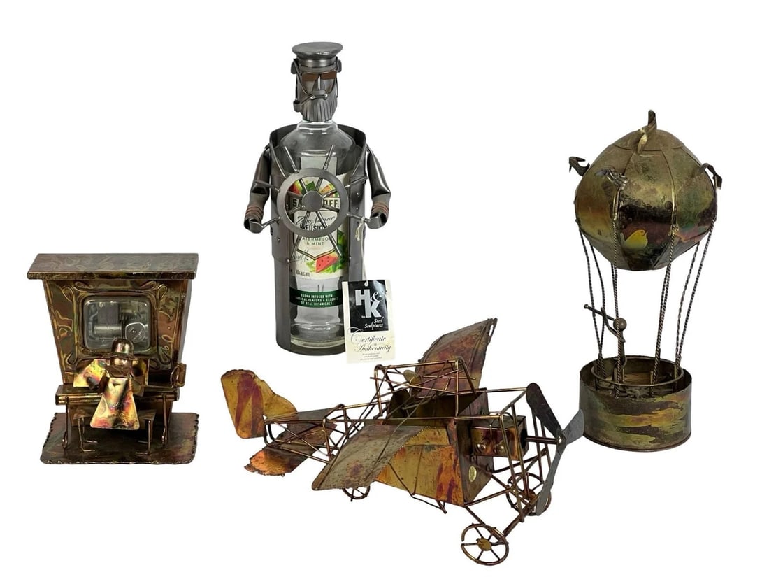 Brutalist Copper & Metal Sculptures - Music Boxes (1 of 6)