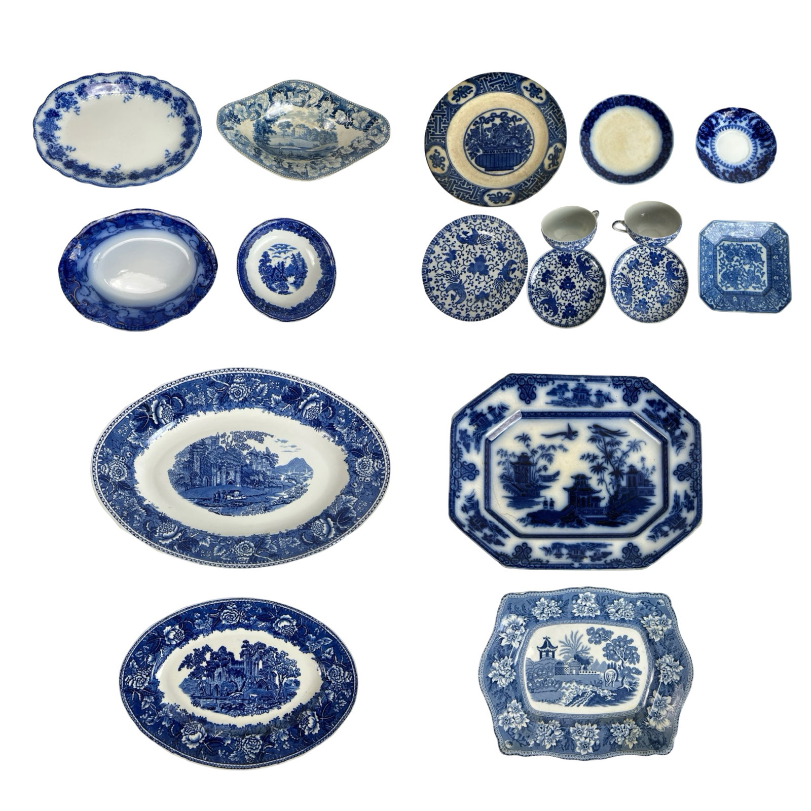 19th-20th C.  Blue and White Transferware China (1 of 13)