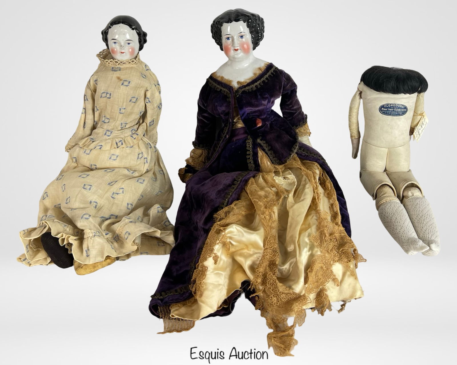 Antique German China Head Cloth Body Dolls Florodo (1 of 10)