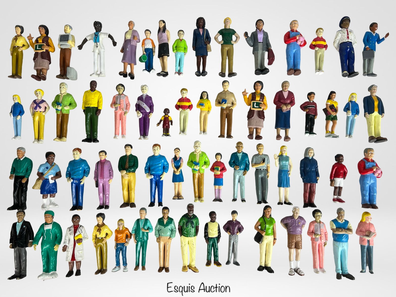 Lakeshore Learning Multicultural People Figurines: This extensive set of over 50 plastic figurines represents a diverse cross-section of a community, including men, women, and children of various ethnic backgrounds and professions. Designed by Lakesho