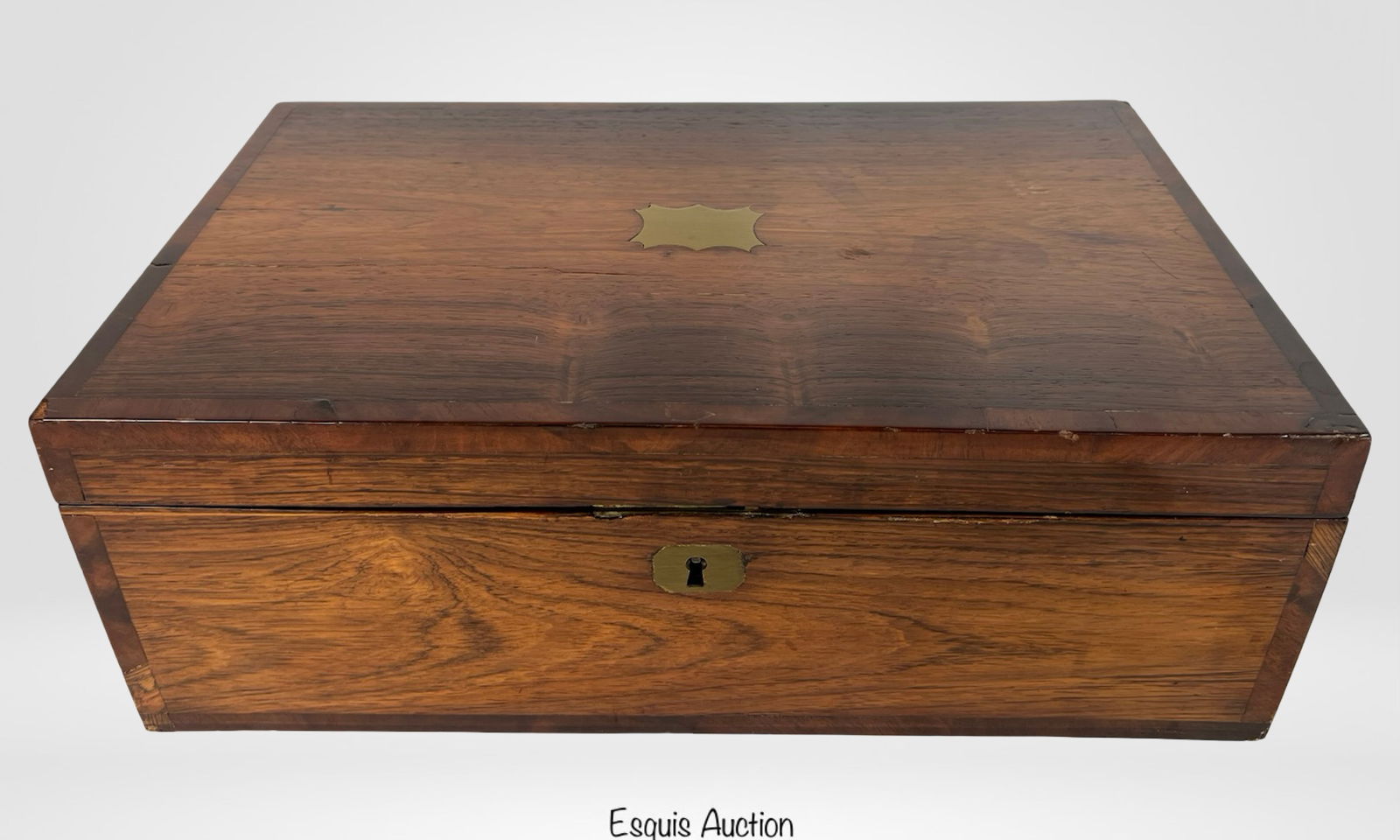 Antique Rosewood Travel Writing Lap Desk Box (1 of 6)