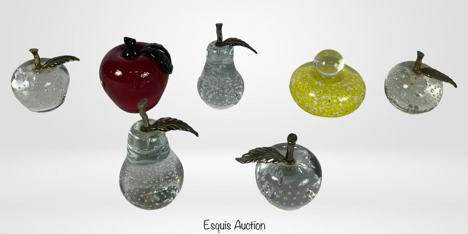 Art Glass Fruit Paperweights - Apples & Pears (1 of 3)