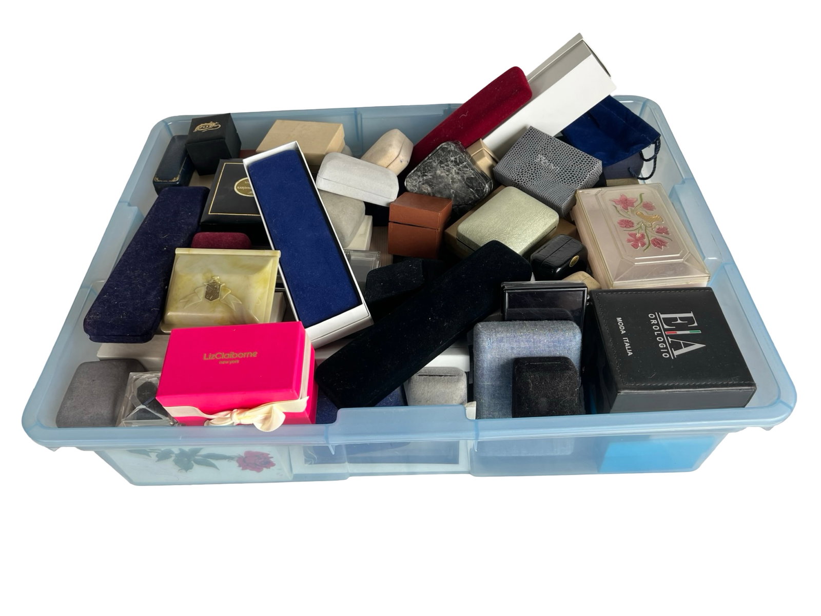 Large Assortment of Jewelry & Ring Boxes: Large Assortment of Jewelry & Ring Boxes. All empty.