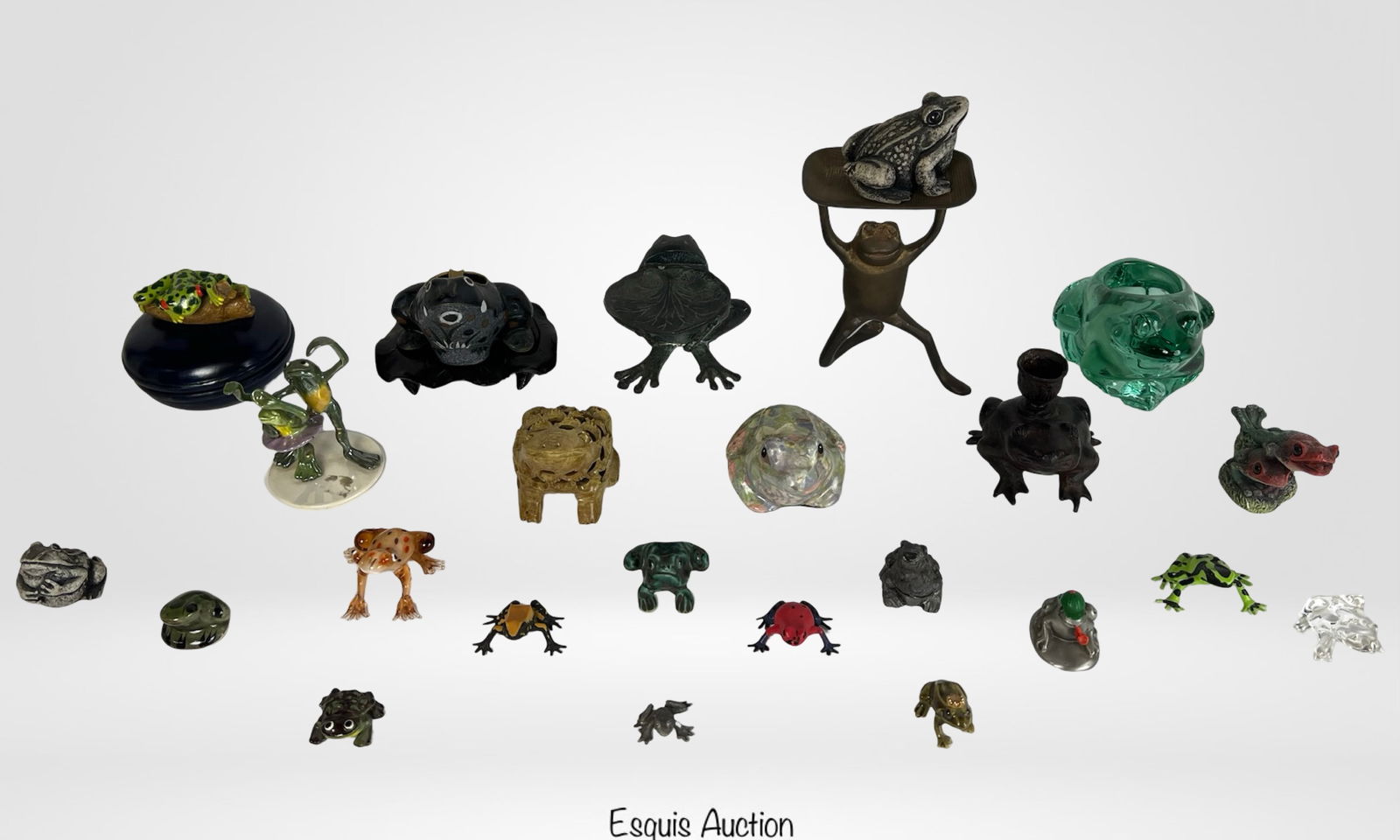 Eclectic Collection of 27 Frog Figurines (1 of 4)