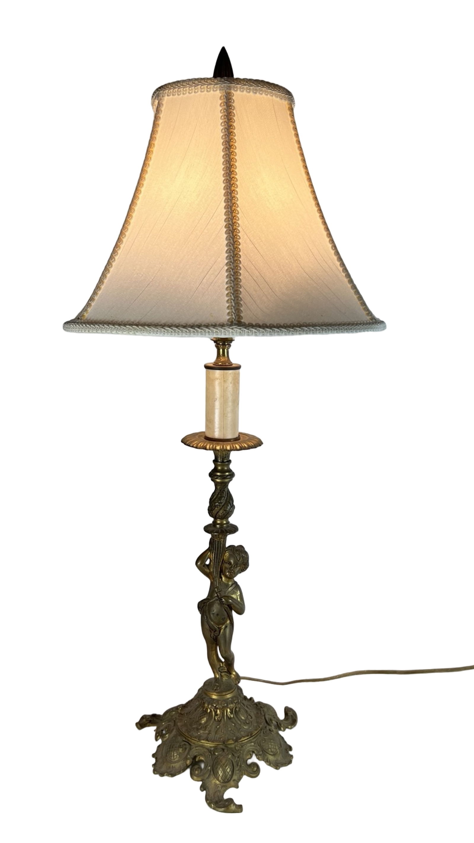 Vintage Baroque-Style Table Lamp with Cherub (1 of 6)