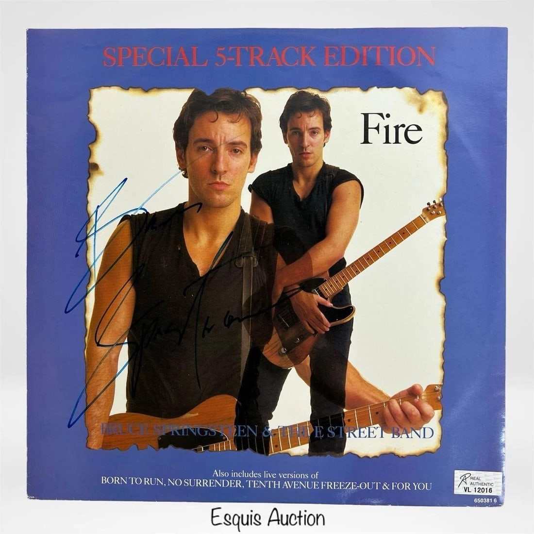 Bruce Springsteen Signed "Fire" Album Cover (1 of 3)