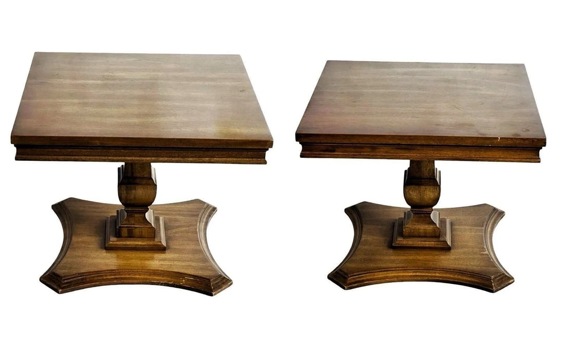 Vintage Mahogany Pedestal Side Tables by Columbia (1 of 3)
