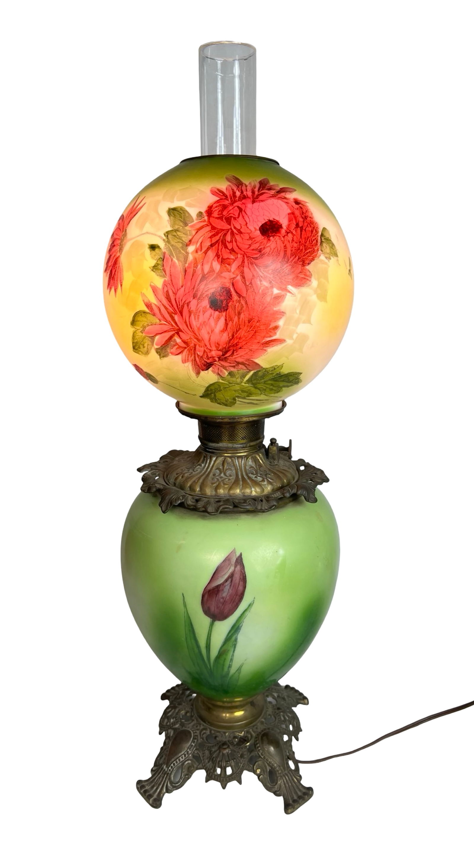 Vintage Gone with Wind Lamp-  Floral Globe (1 of 6)