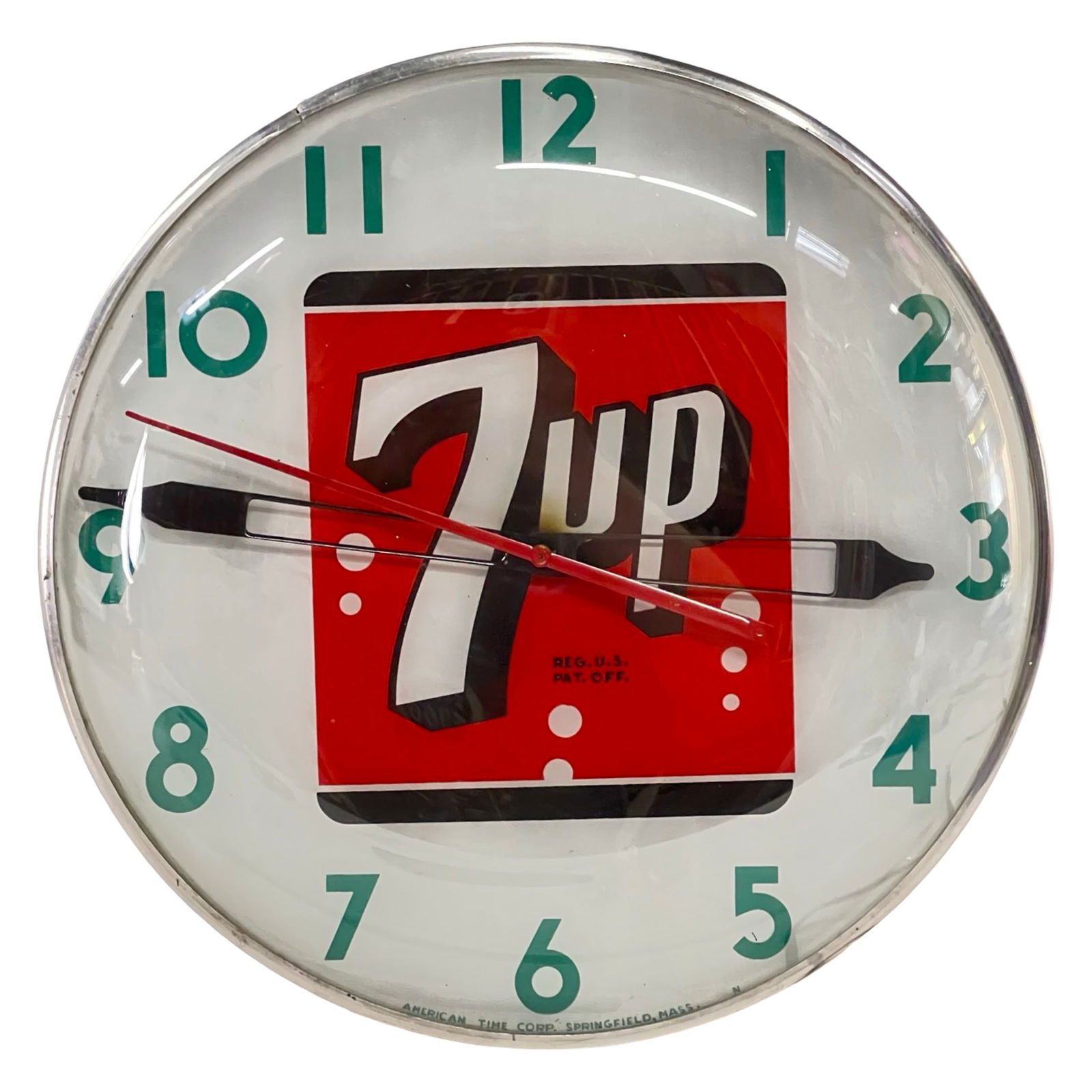 Vintage 50s 7UP Advertising Light-Up Wall Clock (1 of 5)