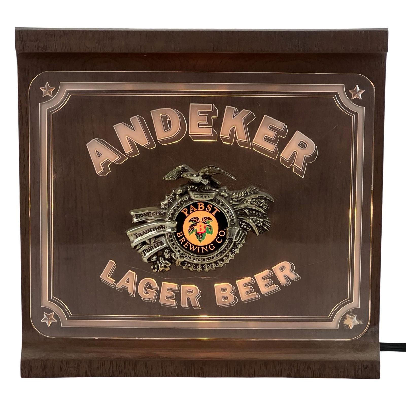 Pabst Andeker Lager Beer Light-Up Advertising Sign (1 of 4)