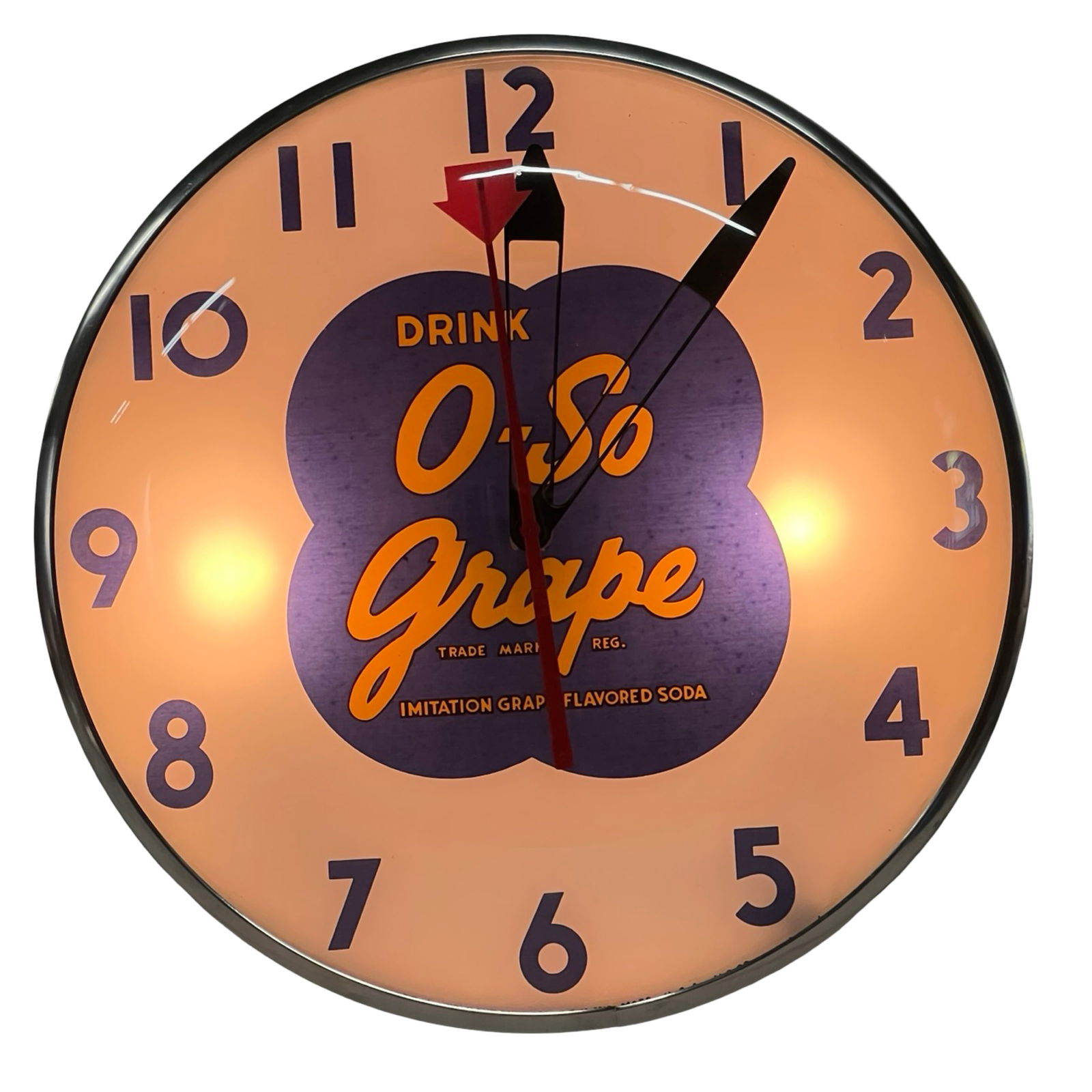 Drink O-So Grape Soda Lighted Advertising Clock (1 of 5)