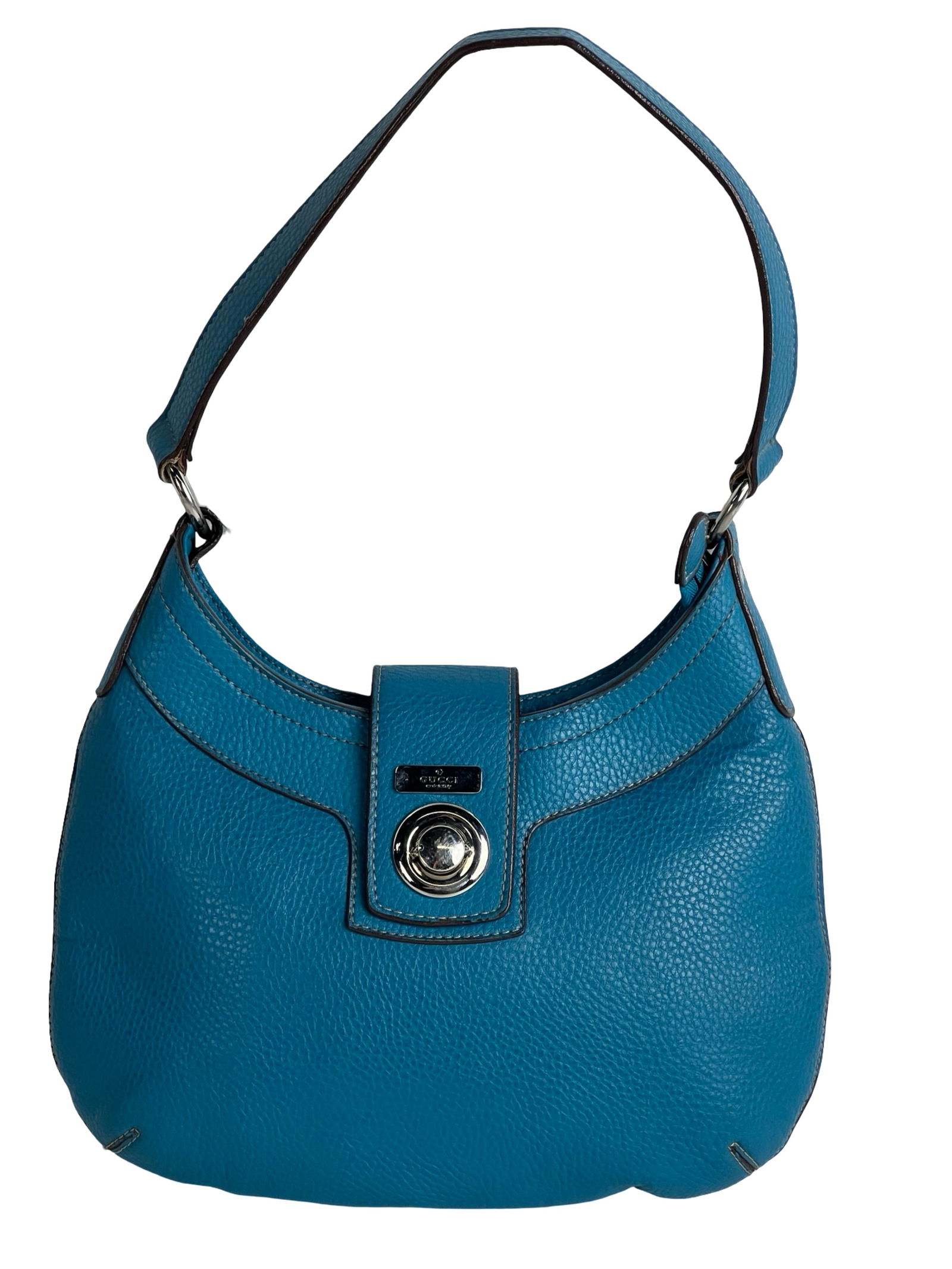 Vintage Blue Leather Shoulder Purse/ Bag (1 of 3)