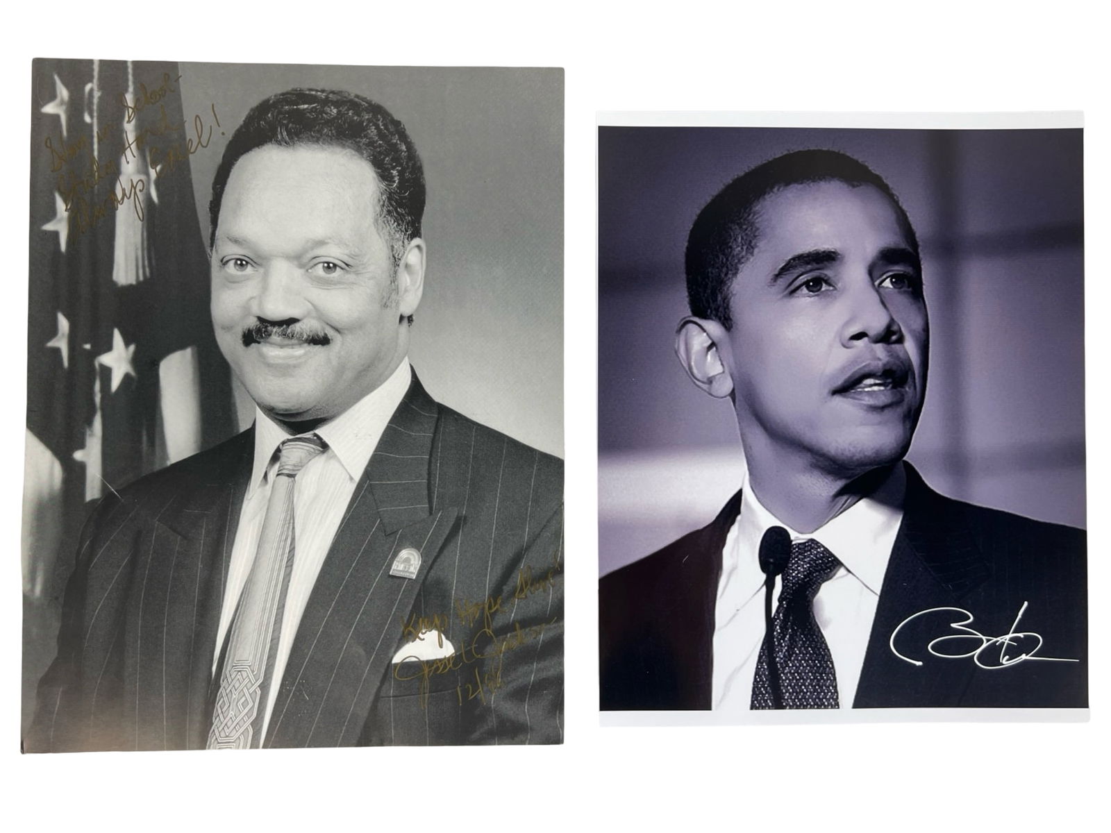 Barack Obama & Jesse Jackson Signed Photographs (1 of 6)