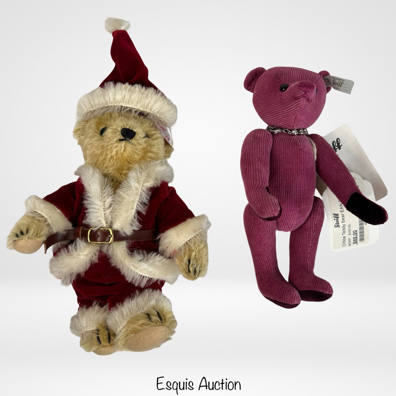 Steiff Christmas Santa Bear & Chloe Pink Teddy Bea (1 of 3)