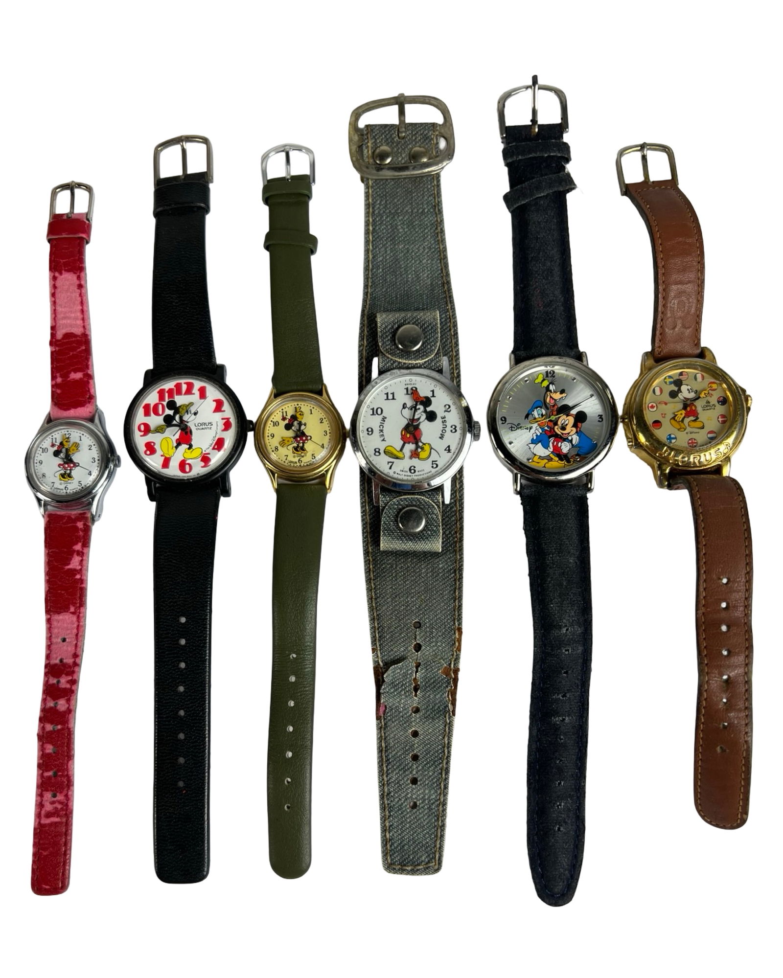 Disney- Mickey Mouse Character Wrist Watches: Group of Disney's Mickey Mouse Character Wrist Watches. Untested, some might be as found