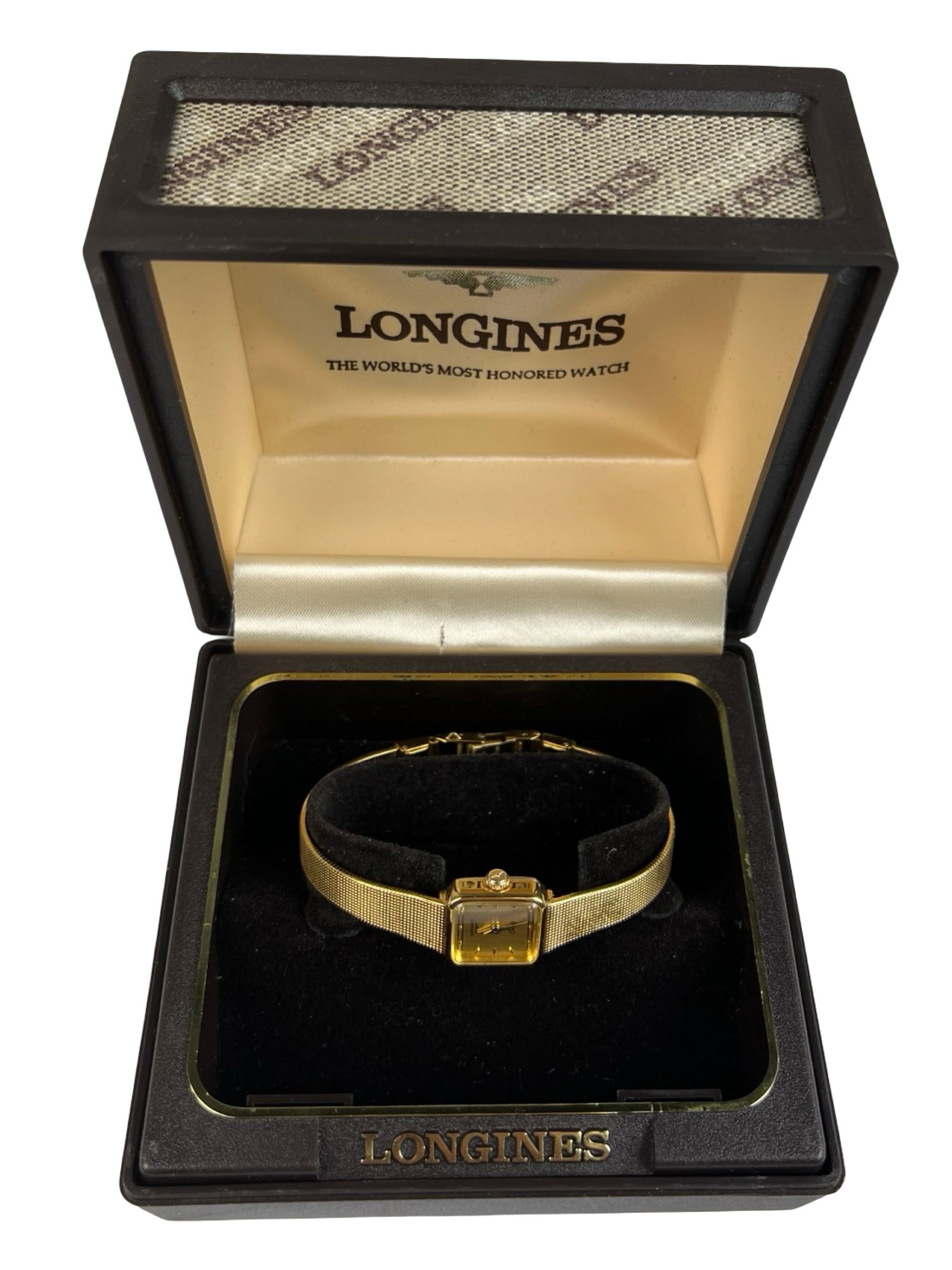 Vintage Longines Gold Tone Lady's Wrist Watch: Vintage Longines Gold Tone Lady's Wrist Watch. Come in original box, untested w/o battery