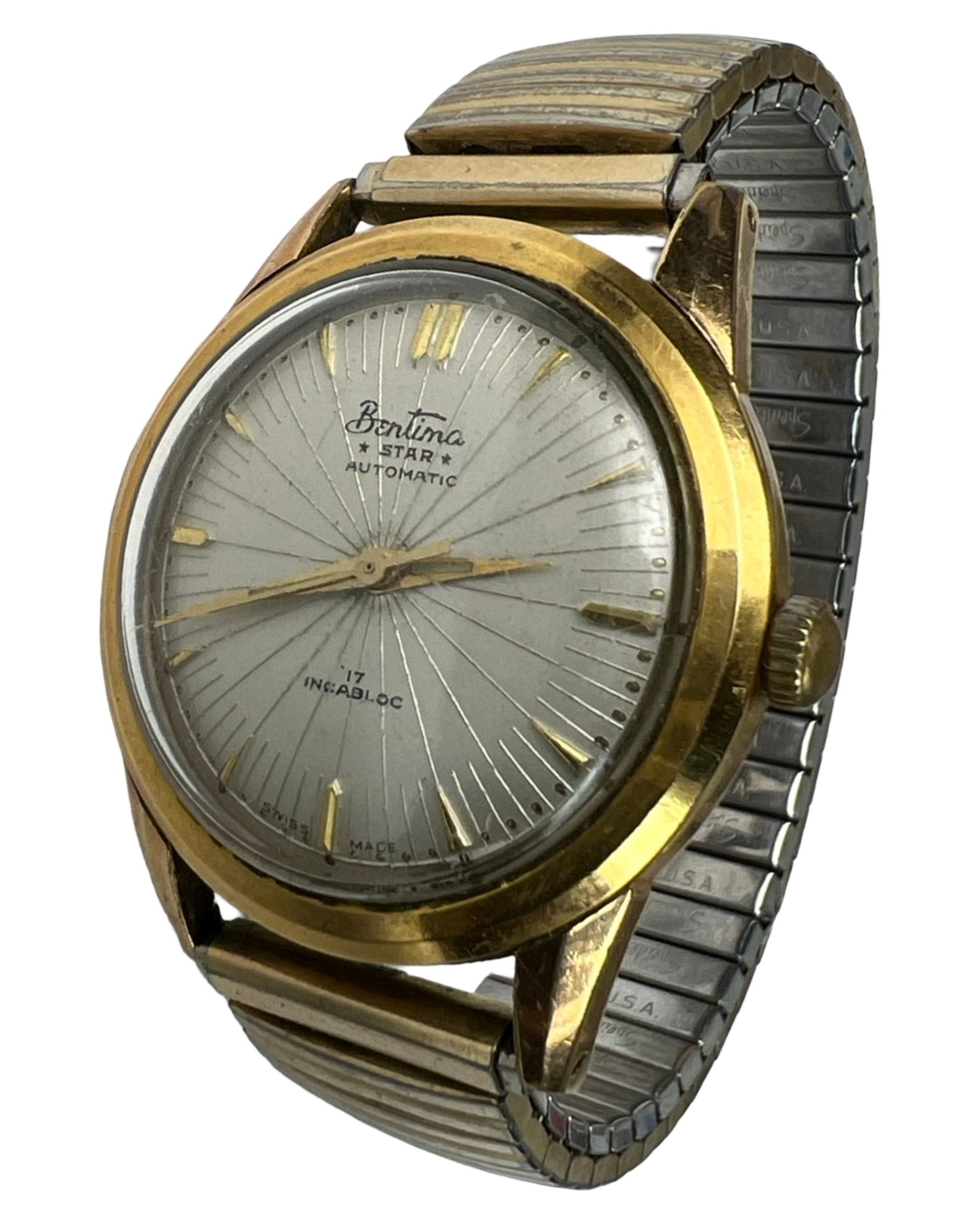 Vintage Men Bentima Star Automatic 17 Jewels Watch: Vintage Men's Bentima Star Automatic 17 Jewels Wrist Watch. Good overall condition, normal wear, Non-Working.
