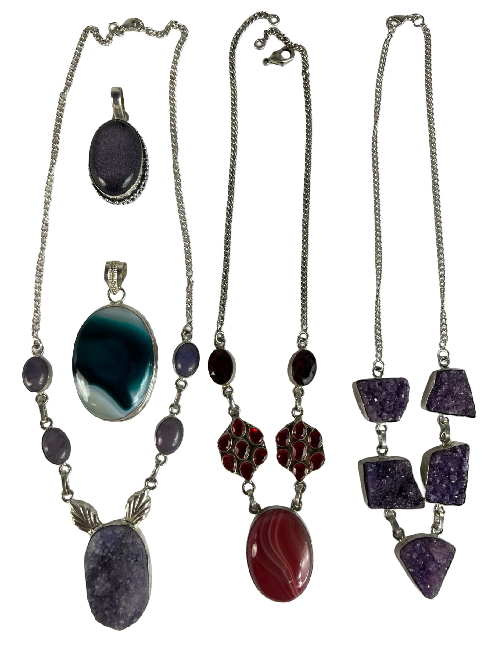 Silver-Color Gemstone Necklaces & Pendants (1 of 5)