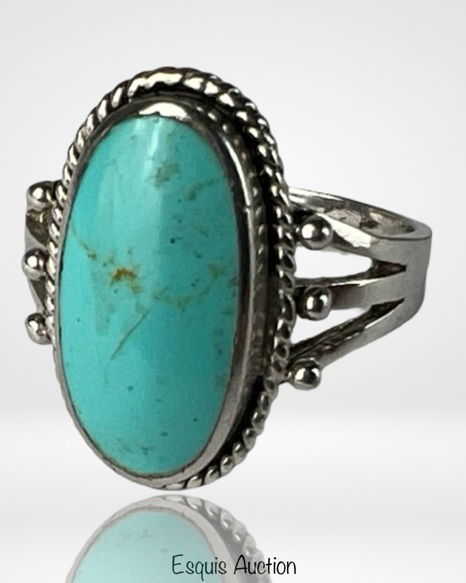 Sterling Silver & Turquoise Ladies' Ring (1 of 4)